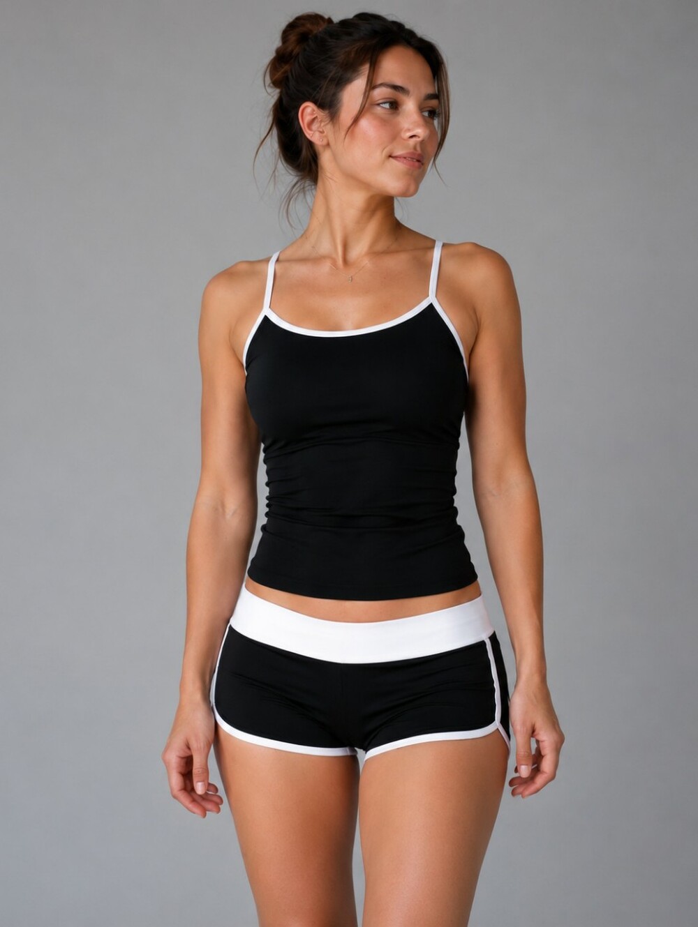 LULULEMON ALTHECIA Women's Black With White Trim Racer Back Tank Top Size 4